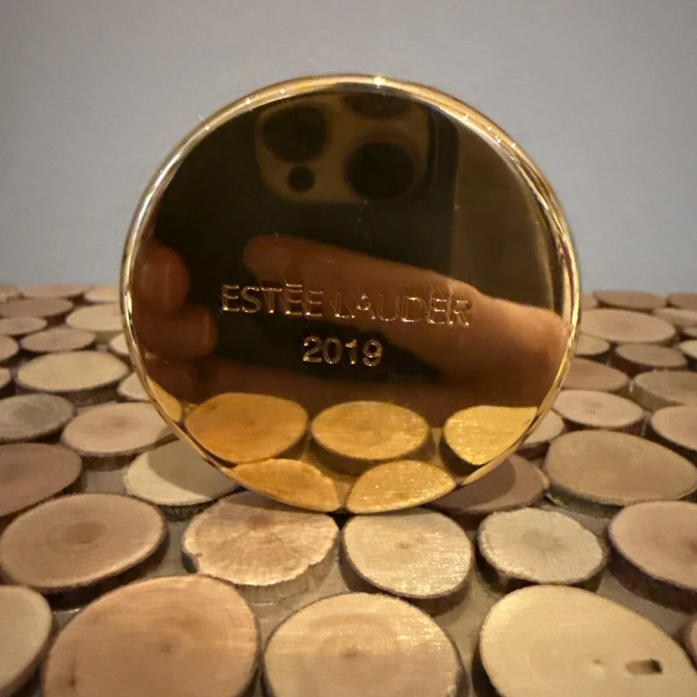 Estée Lauder Double Compact Mirror Blue And Gold‎ Engraved 2019
